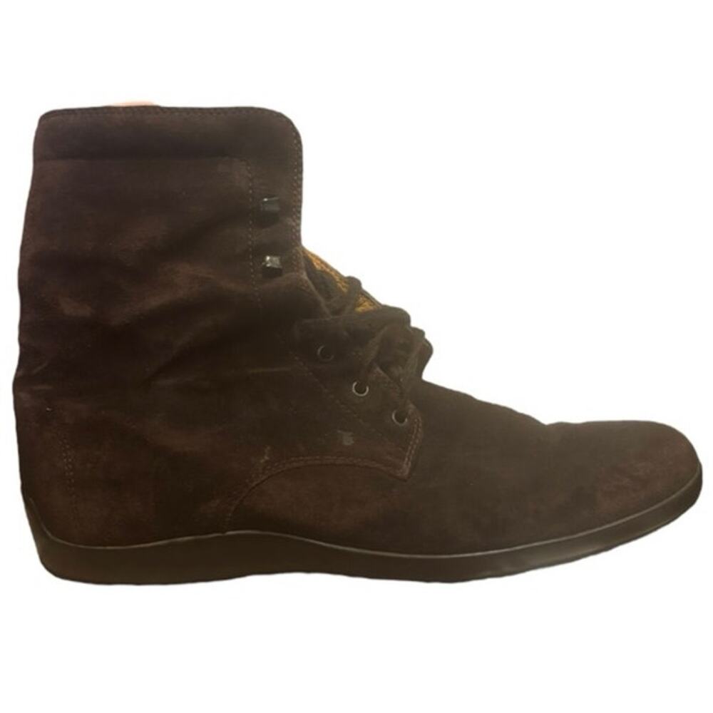 Tod’s Suede Mid Rise Lace Up Military Boots Preowned- Good Brown women’s GUC 40